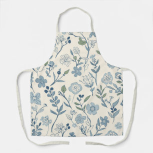 Delantal Prado de flores silvestres azules polvorientos pat