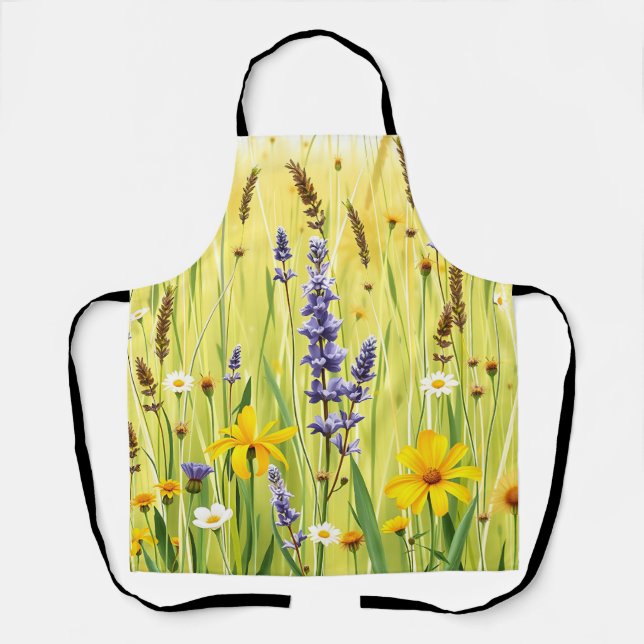 Delantal Prado de flores silvestres patrón de verano (Anverso)