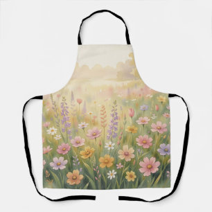 Delantal Prado de flores silvestres soñador acuarela floral