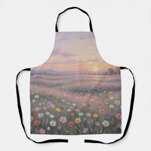 Delantal Prado Soñador de Flores Silvestres al Atardecer Pa