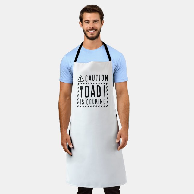 Delantal Precaución que papá está cocinando (Gastado)