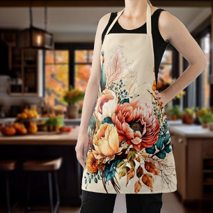 Delantal Precioso bouquet boho de otoño