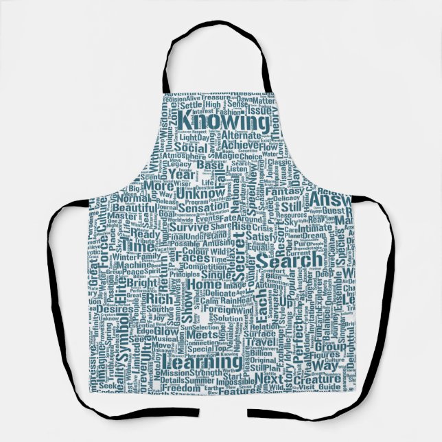 Delantal Pregunta Apprendre Nuage MotssTexte Motif Mensaje (Anverso)