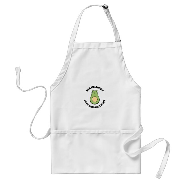 Delantal Pregúntame sobre gatos y aguacates (Frente)