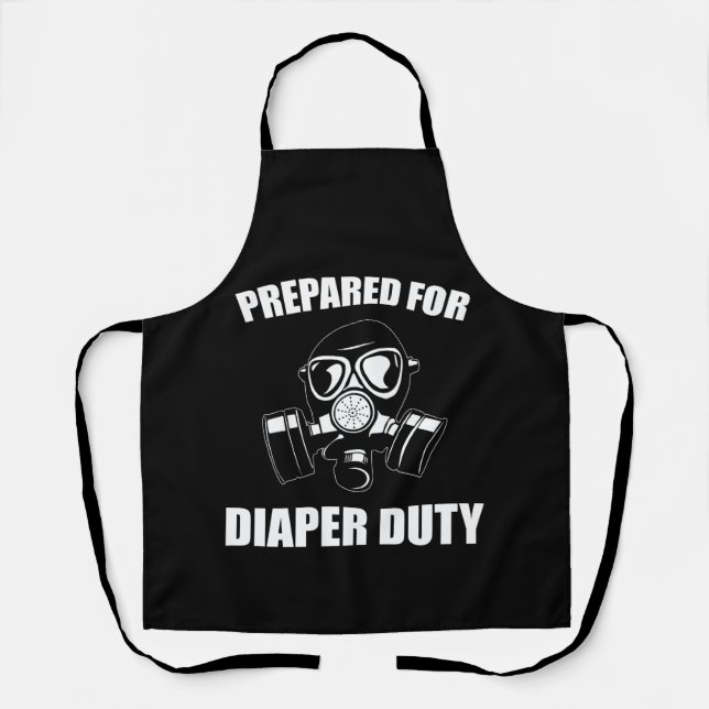 Delantal Preparado Para La Paternidad De Diaper Duty En La  (Anverso)