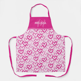 Delantal Preppy Hearts Pink
