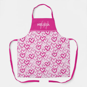 Delantal Preppy Hearts Pink