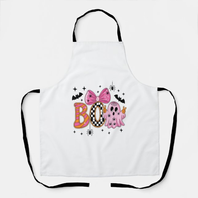 Delantal Preppy Spooky Halloween Boo (Anverso)