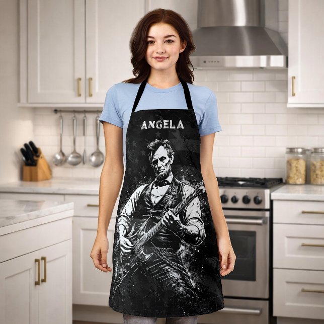 Delantal President Abraham Lincoln Playing Guitar (Subido por el creador)