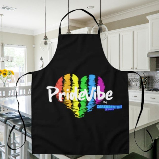 Delantal PrideVibe Corazón de Arcoíris: Cocina con (Subido por el creador)