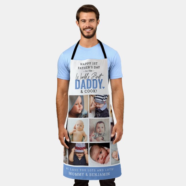 Delantal Primer Día del Padre, Keepsake del 'Mejor Papi del (Gastado)