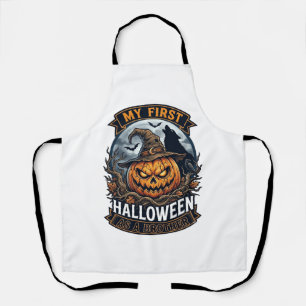 Delantal Primer Halloween como hermano Pumpkin Wolf Moon_1