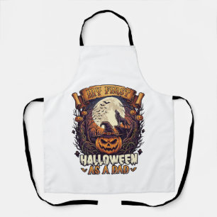 Delantal Primer Halloween como Papá Calabaza Lobo Luna_1