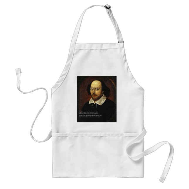 Delantal Primeras 4 líneas de soneto # 18 de Shakespeare (Frente)