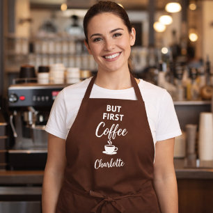Delantal Primero café marrón nombre escritura