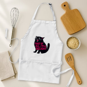 Delantal Primero que nada soy un delicioso gato negro rugie