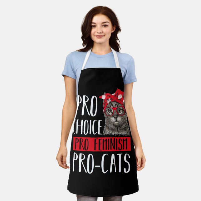 Delantal Pro Choice Pro Feminism Pro Cats Cat With Bandana (Gastado)