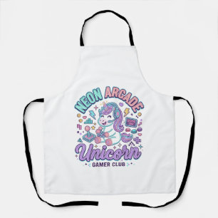 Delantal Producto Gr de estilo retro de unicornio de neón d