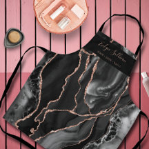 delantal profesional de belleza agata negra