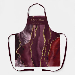 delantal profesional de belleza burgundy agate