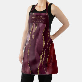 delantal profesional de belleza burgundy agate