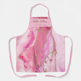 delantal profesional de belleza de ágata rosa