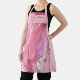 delantal profesional de belleza de ágata rosa