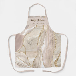 delantal profesional de belleza de oro de marfil