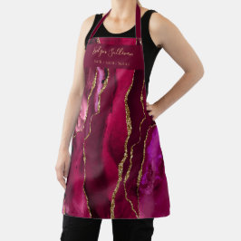 delantal profesional de belleza magenta rojo agre