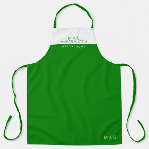 Delantal profesional (gastronómico) mitad verde mitad blanc