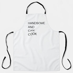 Delantal Profesional Guapo y Puede Cocinar Divertido Blanco