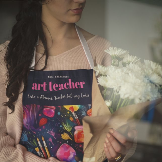 Delantal Profesor de Arte | Como un Profesor Normal Monogra (Subido por el creador)