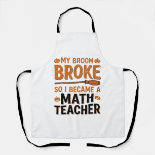 Delantal Profesor de Matemáticas Divertido Diseño de Escoba