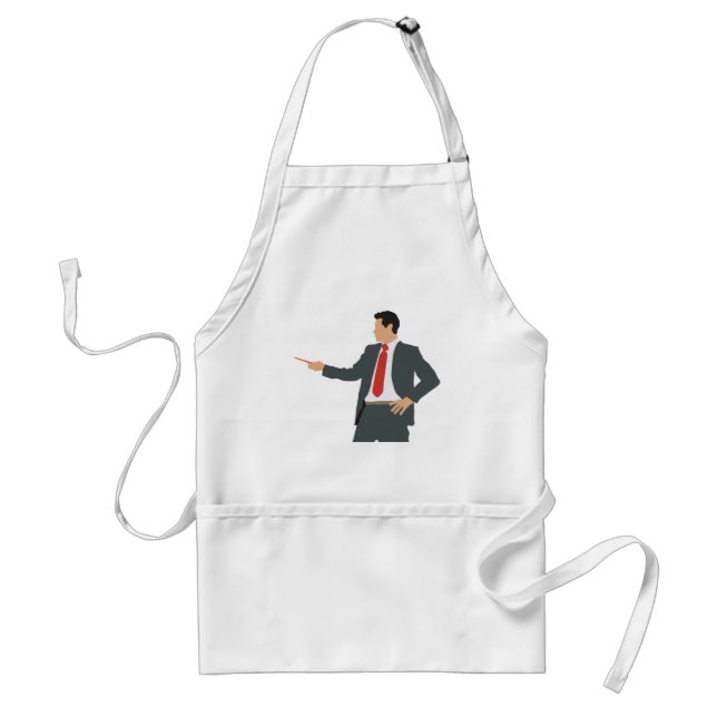 Delantal Professional Businessman in Suit with Pointer (Frente)