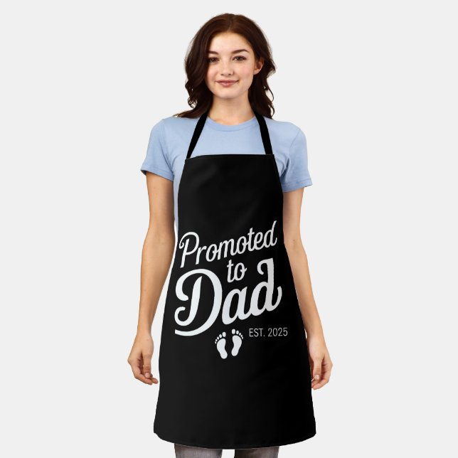 Delantal Promocionado A Dad EST 2025 Es Gracioso Pronto Ser (Gastado)