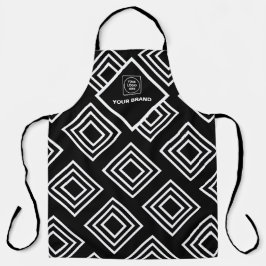 Delantal Promotional Company Logo Black White Branding