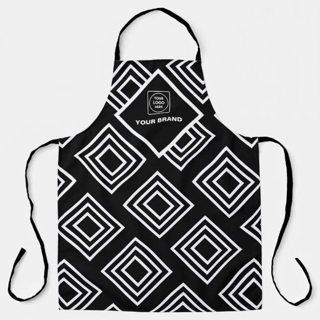 Delantal Promotional Company Logo Black White Branding (Anverso)