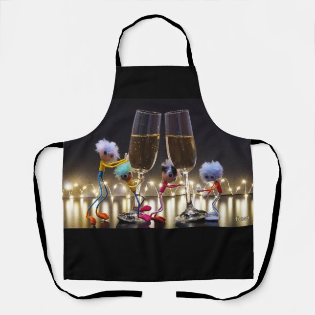 Delantal Proostende Fubby's die wat te vieren hebben. (Anverso)