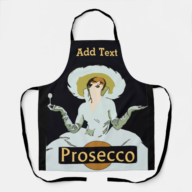 Delantal Prosecco Wine Design añadir texto, Apron (Anverso)