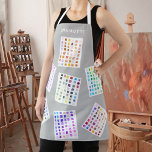 Delantal Protagonista de artistas personalizado<br><div class="desc">Este delantal colorido está decorado con un patrón de acuarela sobre un fondo gris. Personalizable fácil. Utilice la Herramienta de diseño para cambiar el tamaño,  estilo o color del texto. No encontrarás estas imágenes exactas de otros diseñadores mientras creamos nuestra obra de arte. Acuarela original © Michele Davies.</div>