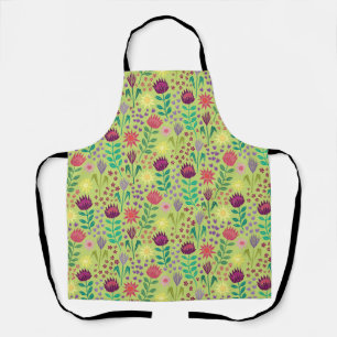 Delantal Protea Bloque Floral Imprimir Millefleur verde ale