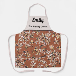 Delantal protector de patrón floral estilizado moderno pers