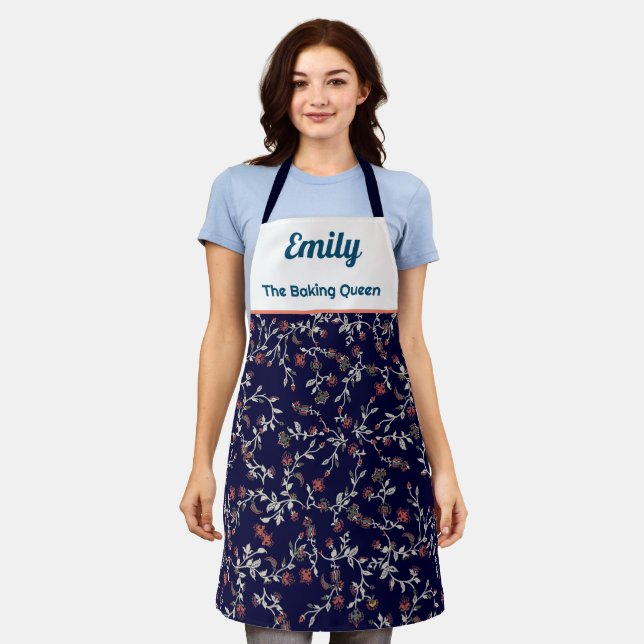 Delantal protector de patrón floral personalizado (Gastado)