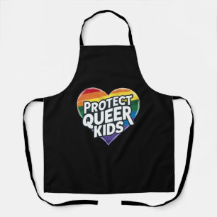 Delantal Protege a los niños queer Corazón de arcoíris Org