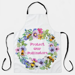 Delantal Proteger nuestros polinizadores Flores de abejas