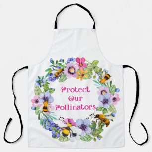 Delantal Proteger nuestros polinizadores Flores de abejas