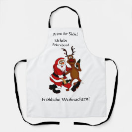 Delantal ¡Protesten las bolsas - Feliz Navidad! Texto alemá