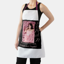 Delantal Proverbios 31 Mujer Apron negro y rosa
