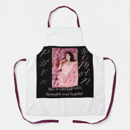 Delantal Proverbios 31 Mujer Apron negro y rosa