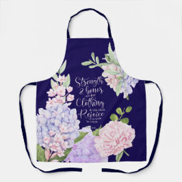 Delantal Proverbs 31:25 Strength and Honour Blue